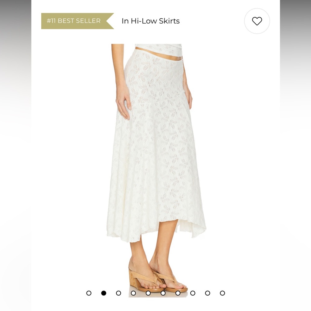 NWT Lioness Sheer Ivory Lace Midi Skirt